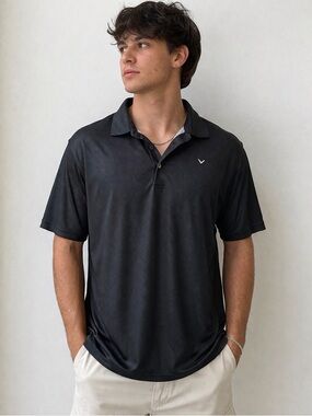 Callaway Black Men's Golf Polo with Subtle Logo